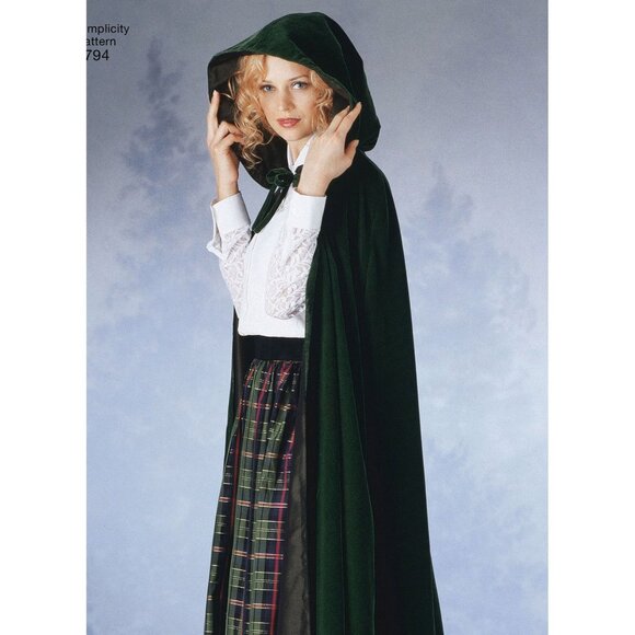 Simplicity 5794 Sewing Pattern Medieval Fantasy Cape Cloak Womens Sizes XS-XL - Picture 8 of 9